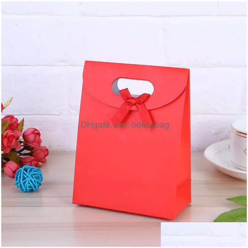 colorful with ribbon bowknot wedding favor gift bag baby shower favor gift bag candy chocolate  gift box bags lz0741