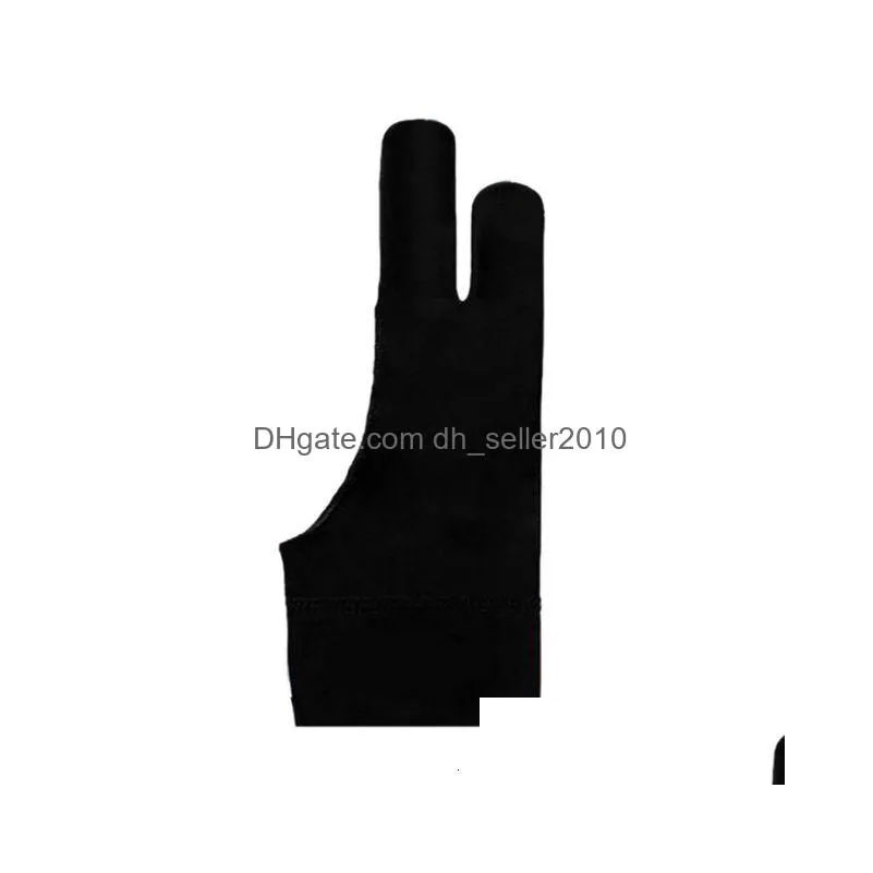 Painting Supplies Painting Supplies 1Pc Black Twofinger Antifoing Glove 3 Sizes For Artistic Design Graphic Tablet Home Gloves Right A Dhwsc