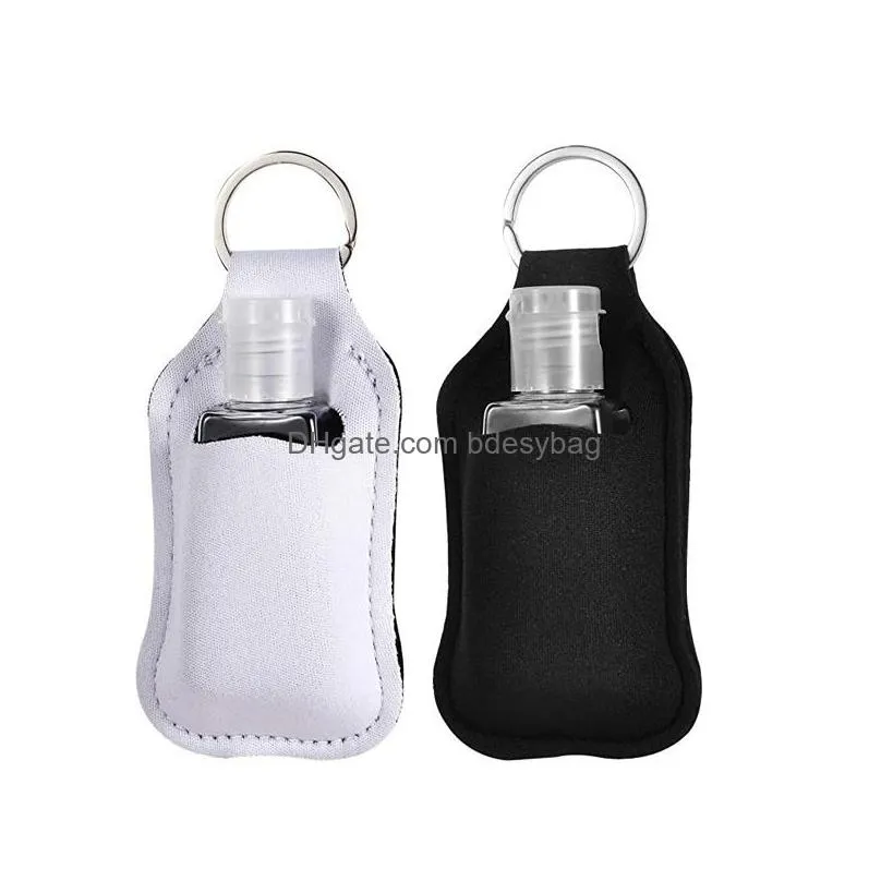 neoprene 30ml bottle bag 30ml sanitizer bottle holder keychain bags key rings hand soap bottle holder lx09999