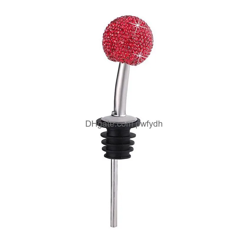 bar tools diamond red wine pourers stainless steel bottle stopper pour spout christmas decoration