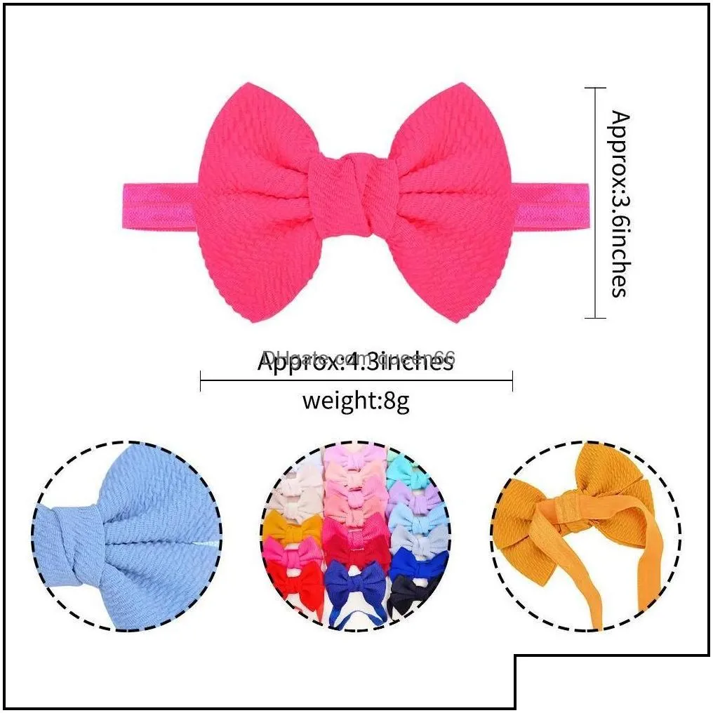 Headbands Baby Girls Headband 43 Inch Hair Bows Elastic Hairband For Born Infant Toddler Pographic Accessorie Drop Delivery Jewelry