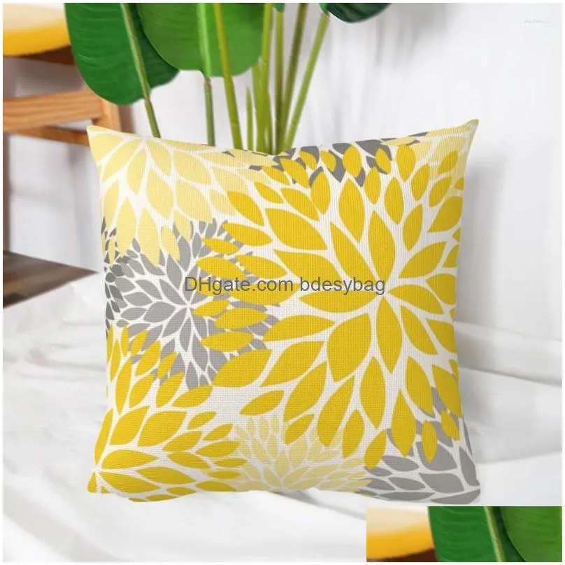 Cushion/Decorative Pillow Pillow Sun Floral Throw Er Flower Pattern Ers Stylish Home Decor For Sofa Bedroom Office With Den Long-Term Dhmpr