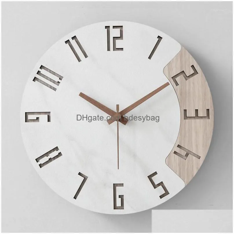 Wall Clocks Wall Clocks Quartz Hanging Wood Luxury Living Room Silent Clock Unusual Stylish Modern Horloge Decorative Drop Delivery Ho Dhtjn