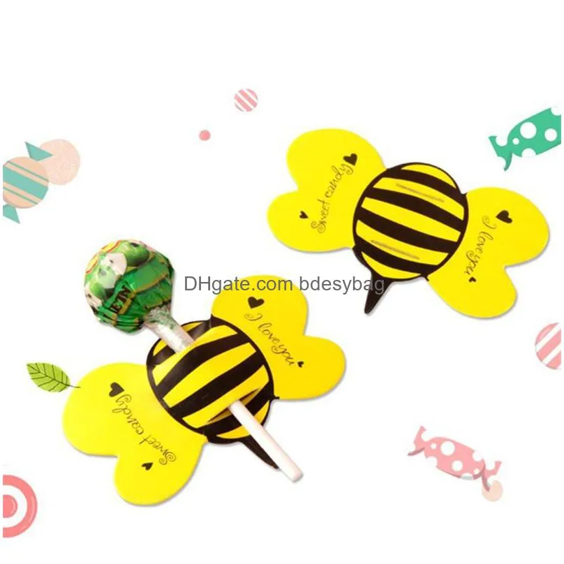 candy lollipop decoration gift cute bees ladybug butterfly design lollipop card lovely props kids birthday party candy decoration