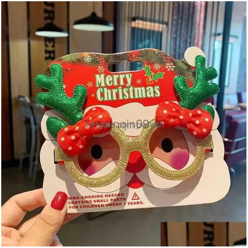 christmas decorations christmas eyeglass frame male female students elk santa claus tree festival party funny lovely gift headband party decoration