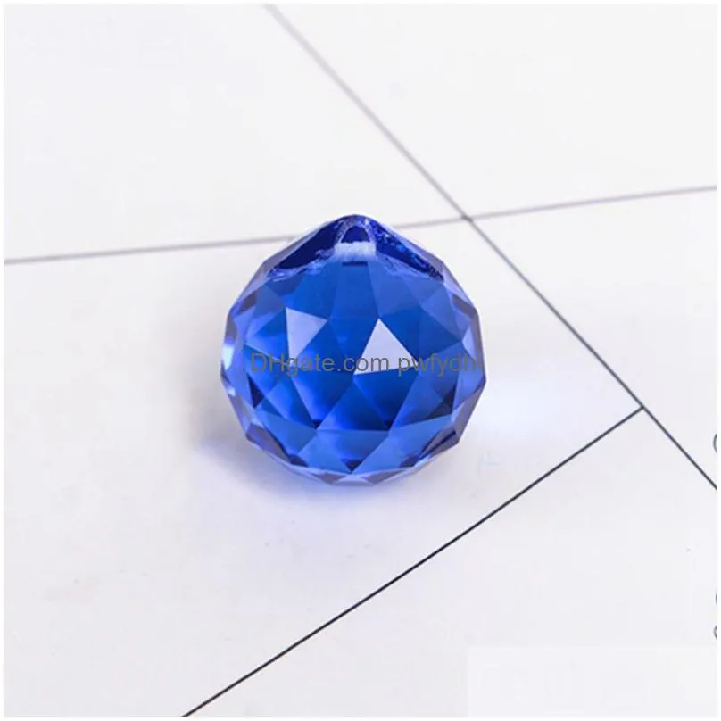 30 mm crystal glass ball pendants parts lighting drop diy home ornament party decor jewelry making curtain accessories