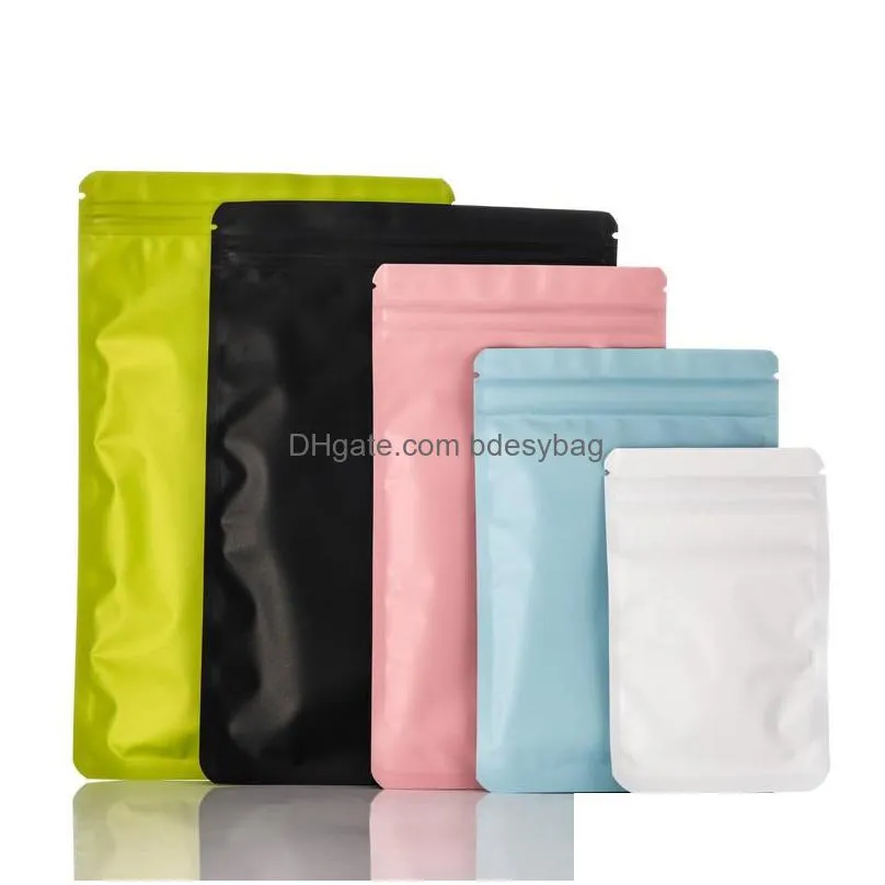 5 colors 16 size aluminum foil mylar self seal bags food packaging bags face mask storage bag sealing zipper plastic bags lx4092