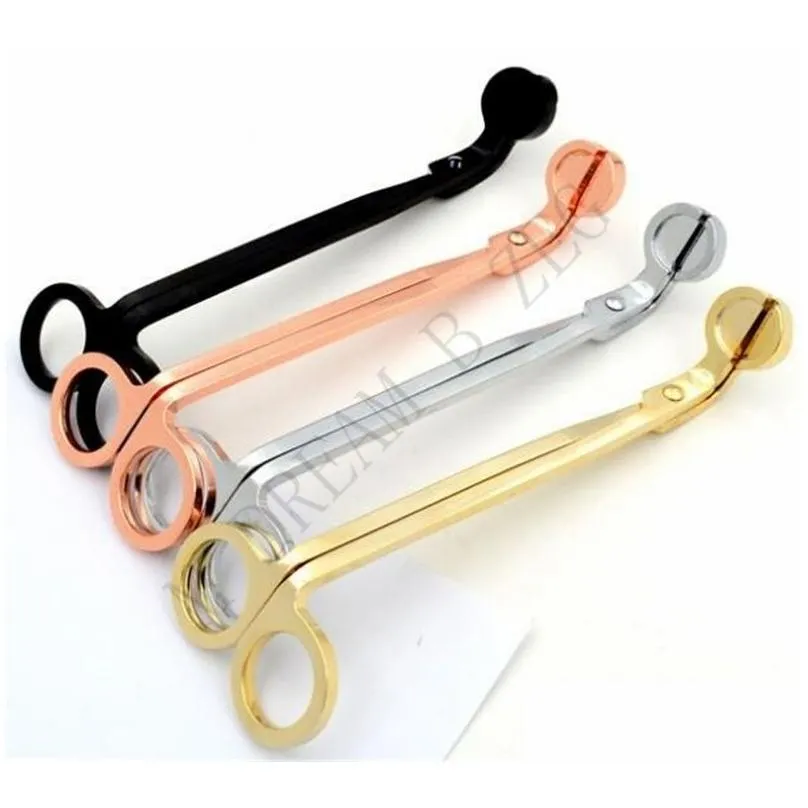 4 Colors Candle Wick Trimmer Stainless Steel Oil Lamp Trim Scissor Durable Cutter Snuffer Tool Hook Clipper