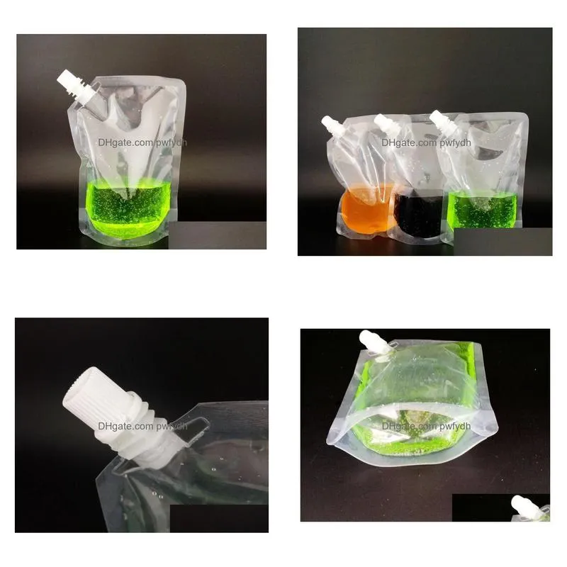 doypack 250ml 350ml 420ml 500ml plastic stand up spout liquid bag pack beverage squeeze drink spout pouch sn1739