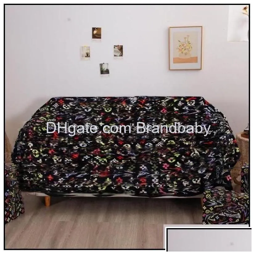 blankets 9 colors designer blanket printed old flower classic design delicate air conditioning travel bath towel soft winter fleece