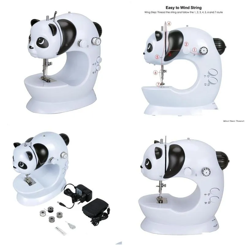 Fanghua Mini Panda Sewing Machine Household Multifunction Double Thread And Speed Free-Arm Crafting Mending Machine