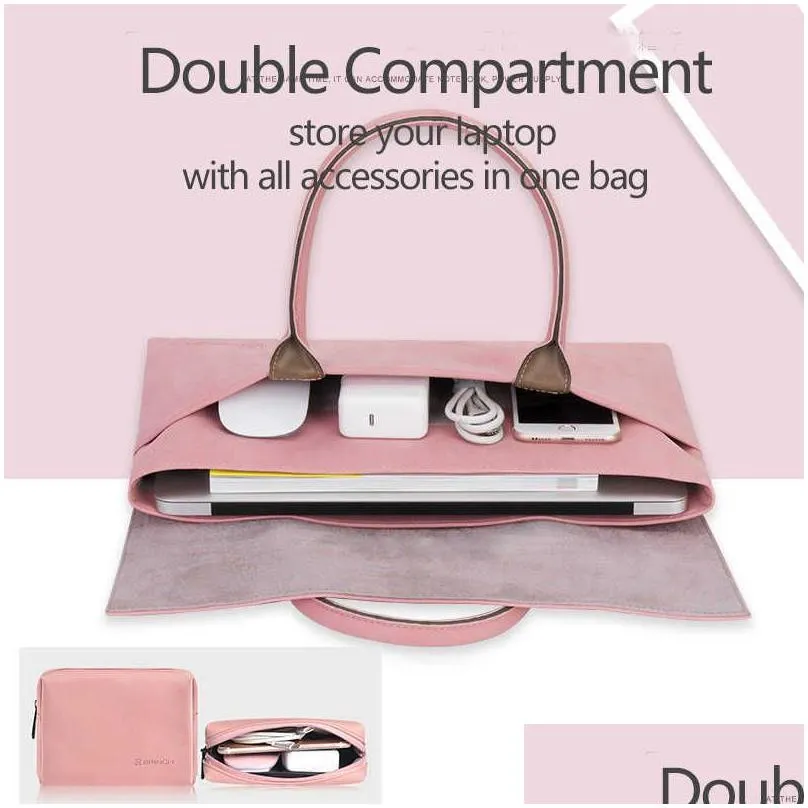 Laptop Bag for Macbook air 13 m2 case 12 13.3 14 15.6 inch Women Handbag for Dell ASUS   pro 13 M1 16 sleeve HKD230828