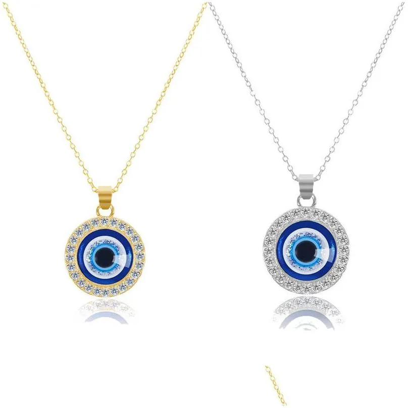 Pendant Necklaces Turkish Evil Eye Necklace Blue Eyes Pendant Necklaces Boho Protection Jewelry Drop Delivery Jewelry Necklaces Pendan Dho1R