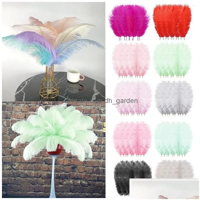 party decoration party decoration 10pcs/lot natural mticolor ostrich feathers wedding home diy floating plumes table centerpiece craft