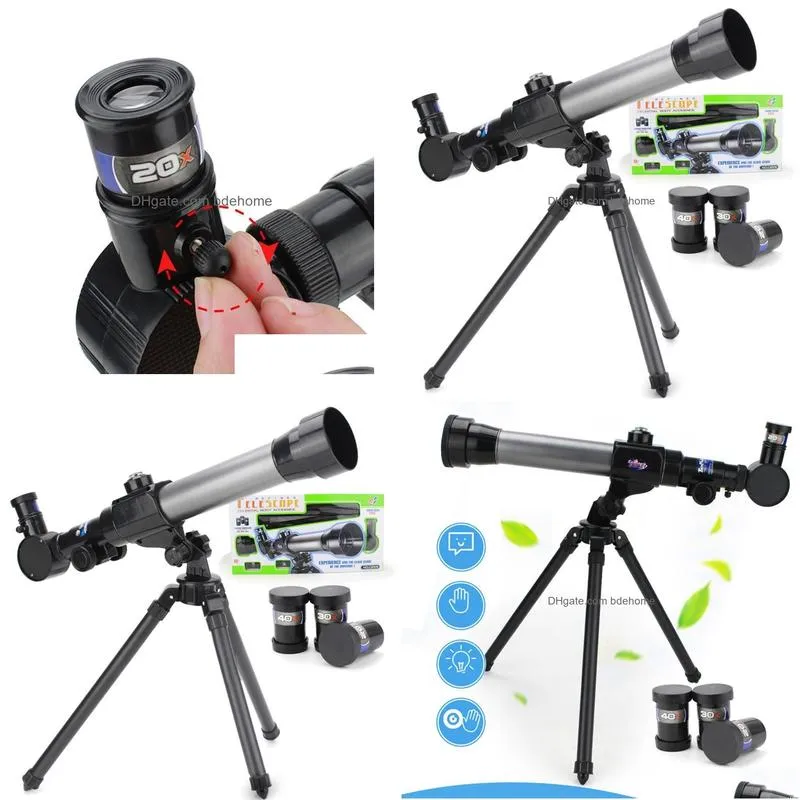 Telescope & Binoculars Children Monocar Telescope With 360 Degree Rotation Tripod Adjustable Monocars Kids Astronomical Educational To Dhda4