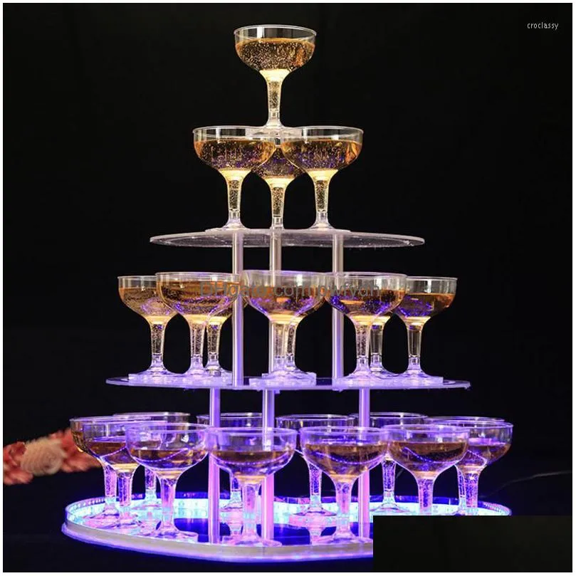 wine glasses champagne tower cups for wedding party thickened acrylic cup goblet celebration opening bar accessor