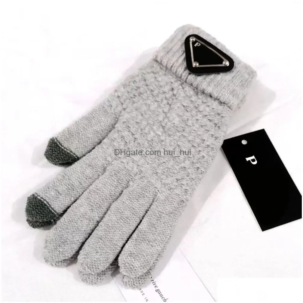 mens womens five fingers gloves fashion designer brand letter printing thicken keep warm glove winter outdoor sports pure cotton high quality