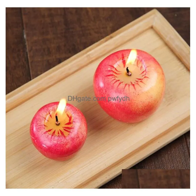 s/m/l red  candle with box fruit shape scented candles lamp birthday wedding gift christmas party home decoration wholesale