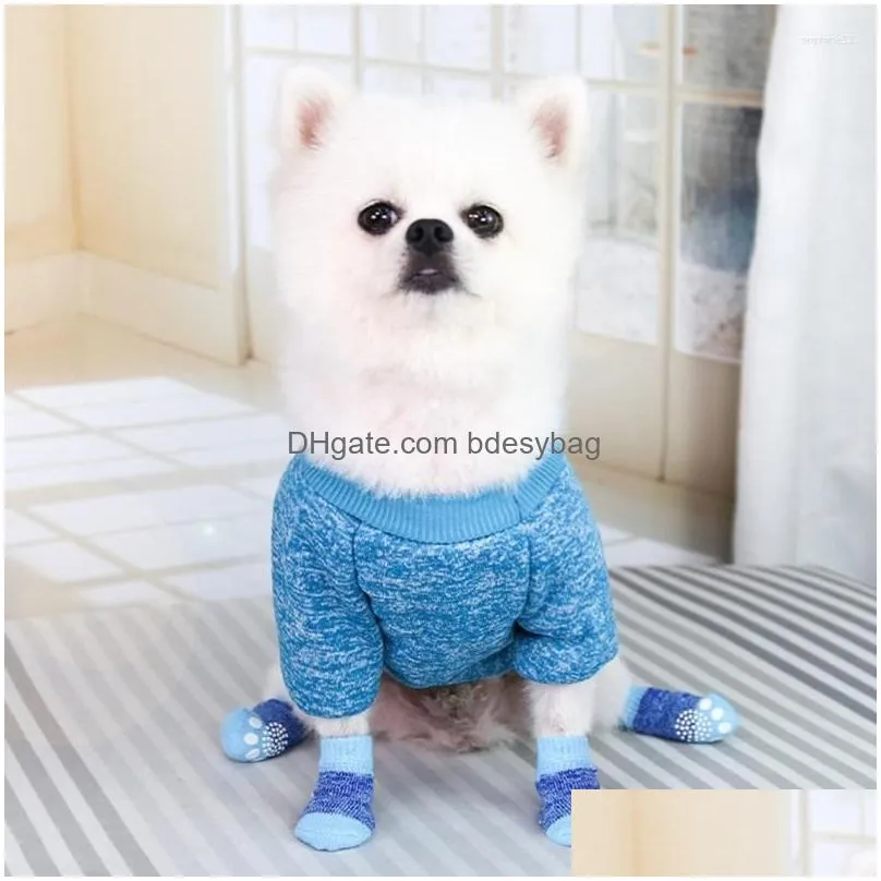 Dog Apparel Dog Apparel Socks Dogs Protector With Cartoon Pattern For Outdoor Drop Delivery Home Garden Pet Supplies Dog Supplies Dhxjf