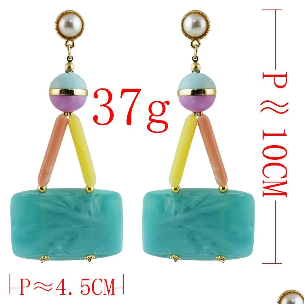 Idealway Trendy Bohemian Style Resin Drop Earrings For Women Design Jewelr