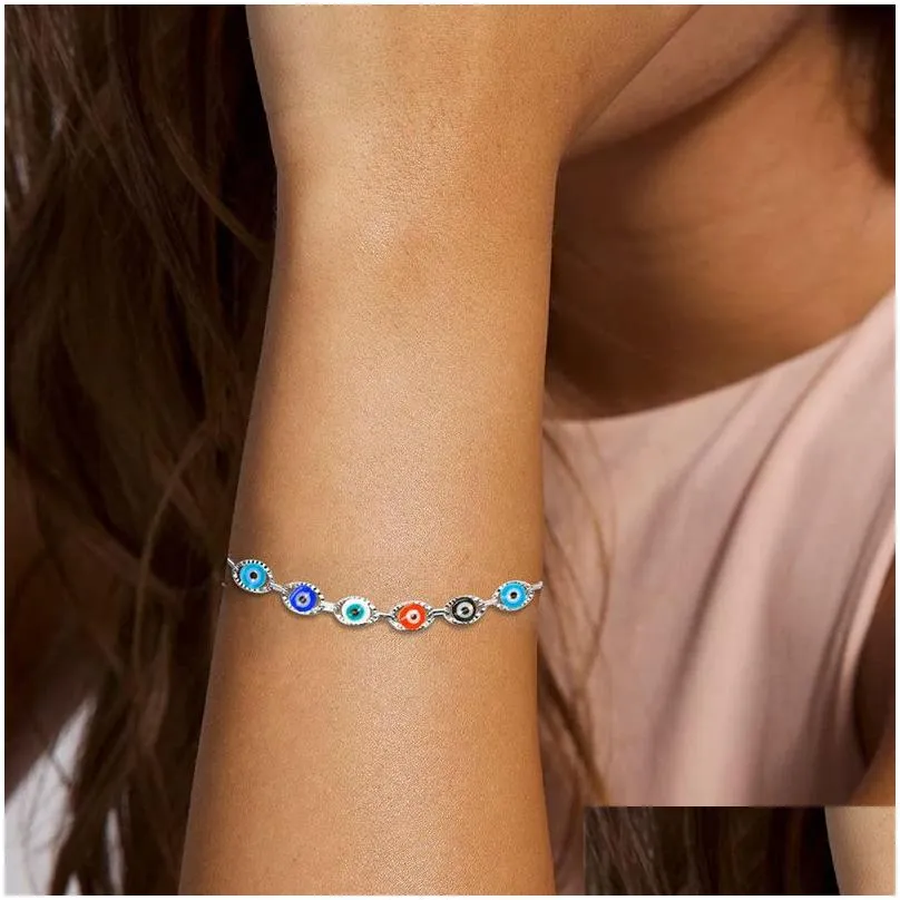 crystal bead bracelet bangles enamel gold evil blue eye bracelets for women lucky turkish eyes jewelry gifts
