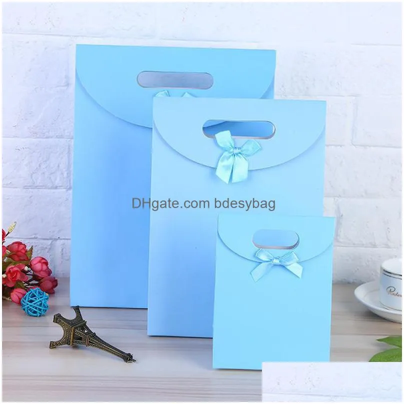 colorful with ribbon bowknot wedding favor gift bag baby shower favor gift bag candy chocolate  gift box bags lz0741