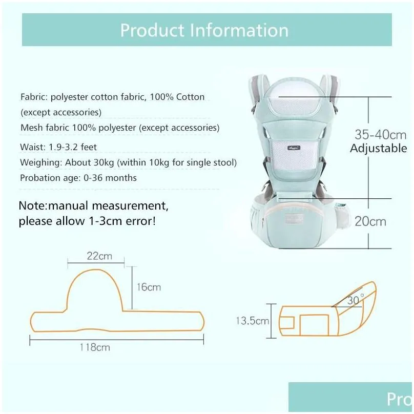 Carriers, Slings & Backpacks Portable Baby Sling Hip Seat Carrier 0-36M Waist Stool Borns Ergonomic Comfortable Backpack Front Facing