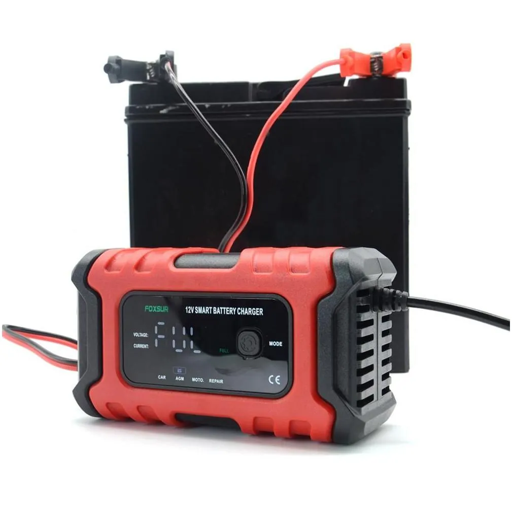 Car Motorcycle Battery Charger 12v 6a Digital Repair Fully Automatic Smart Charger For Lead-acid Batteries Motorbike Accessories