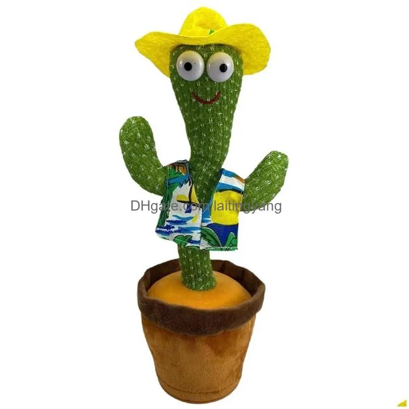 55%off dancing talking singing cactus stuffed plush toy electronic with song potted early education toys for kids funny-toy usb charging version high