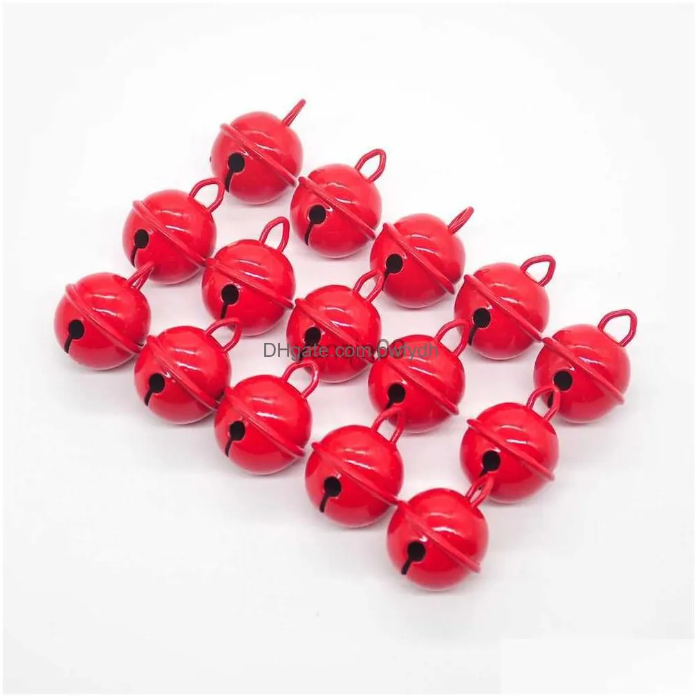 christmas decorations 10pcs 22mm quality metal bell red diy keychain pet dog christmas tree decoration crafts accessories jewelry beads ornaments