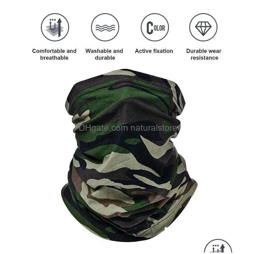 Fashion Face Masks & Neck Gaiter Fashion Face Masks Neck Outdoor Protection Biker Scarf Seamless Magic Headband Camouflage Headwear R2 Dhjnn