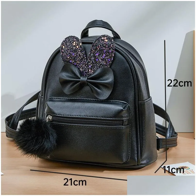 Backpacks Childrens Mini Backpack Purse Cute Bow School Bags For Kids Girls Baby Backpacks Mochilas 220519 Drop Delivery Baby, Kids Ma Dh1Ux