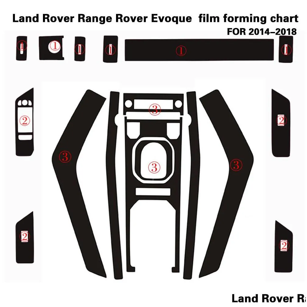 for  range rover evoque interior central control panel door handle carbon fiber stickers decals car styling accessorie