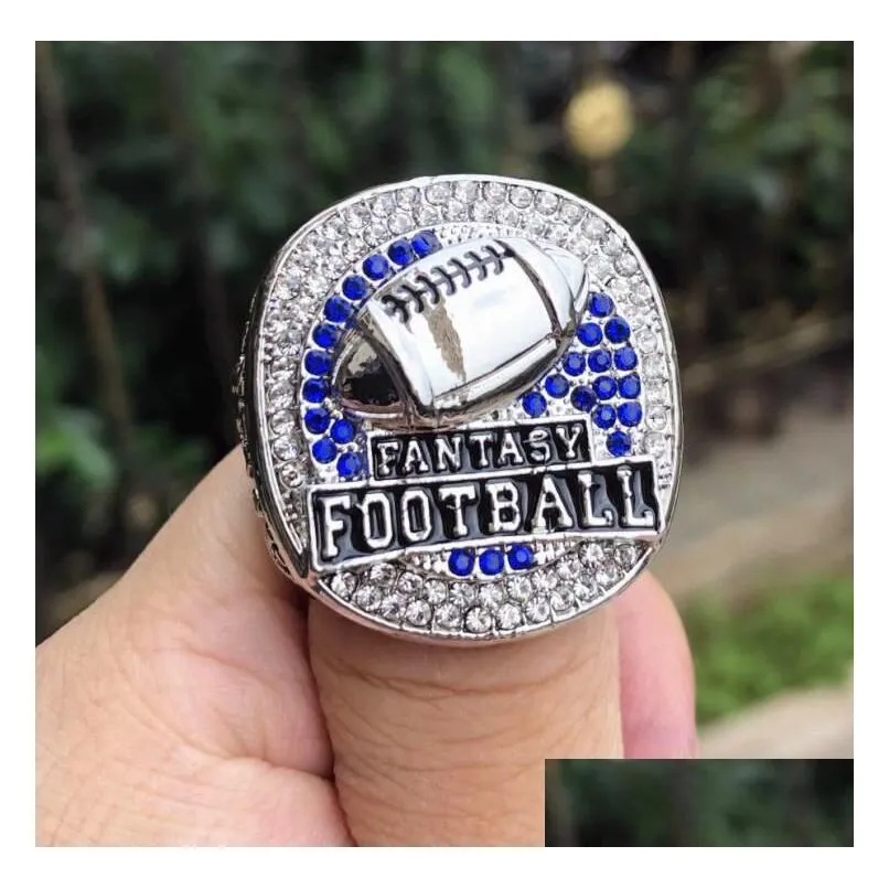 Cluster Rings 14Pcs 2011 - 2023 Year Fantasy Football Team Champions Championship Ring With Wooden Box Souvenir Men Fan Gift 2022 Drop Dhda9