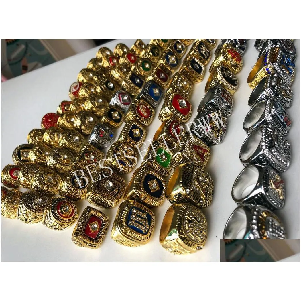 Cluster Rings 118Pcs 1903 - 2023 World Series Baseball Team Champions Championship Ring Set Souvenir Men Fan Gift Drop Delivery Jewelr Dhvjn