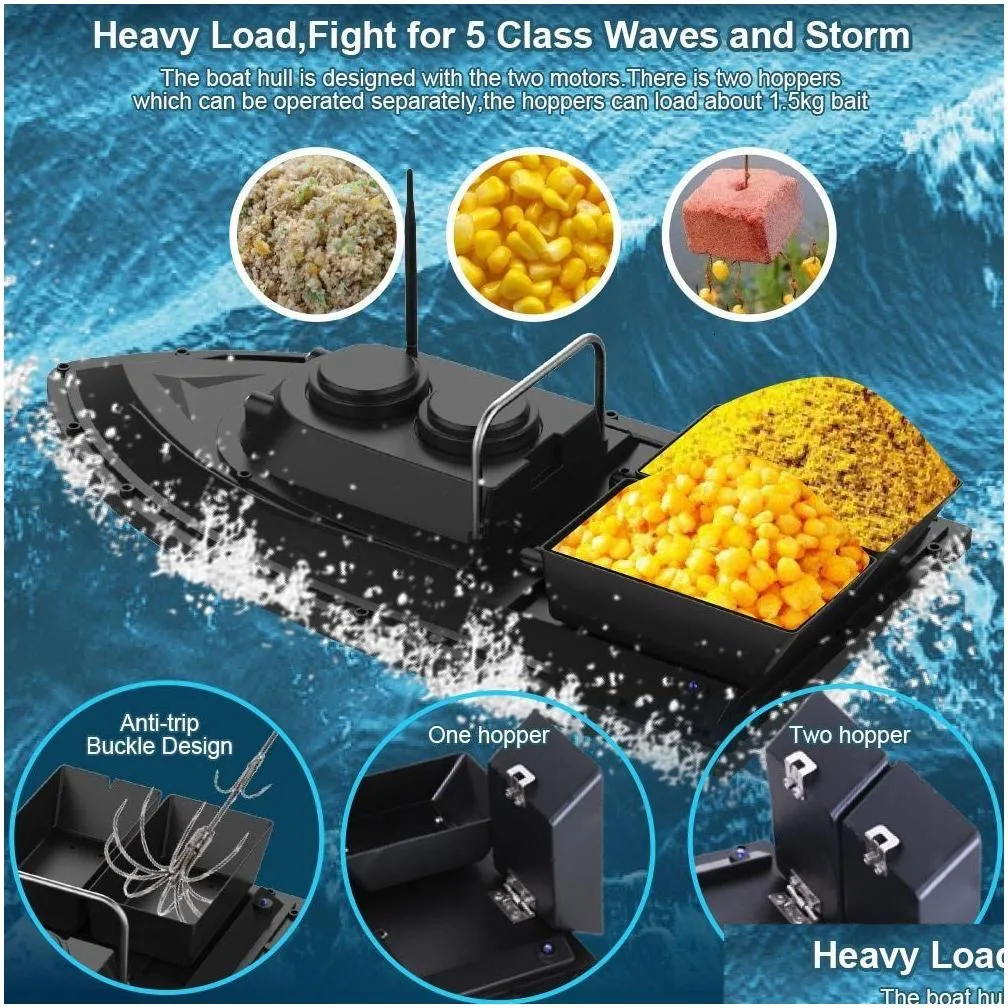 Electric/Rc Boats Electric Rc Boats D11 Fish Finder Fishing Bait Double Motors 1 5Kg Loading 500M Remote Control Fixed Speed With Batt Dhzqn