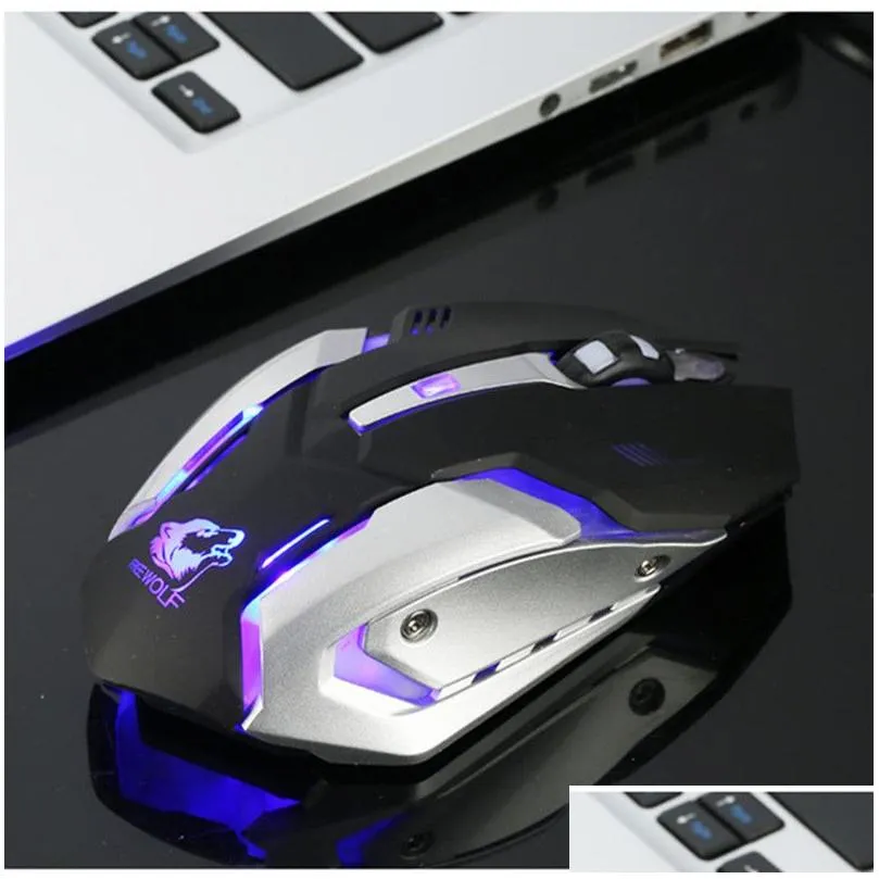 authentic wolf x7 wireless gaming mice 7 colors led backlight 2.4ghz optical gaming mouse for windows xp/vista/7/8/10/osx