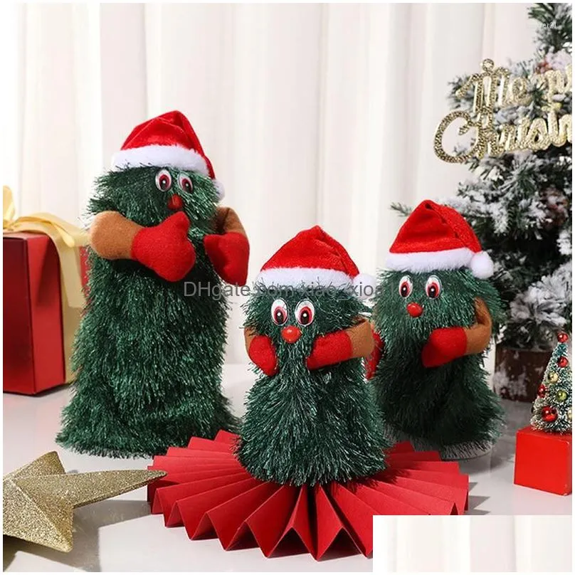 christmas decorations s/m/l electric sing dancing rotate 360° tree funny toys children decoration ornament