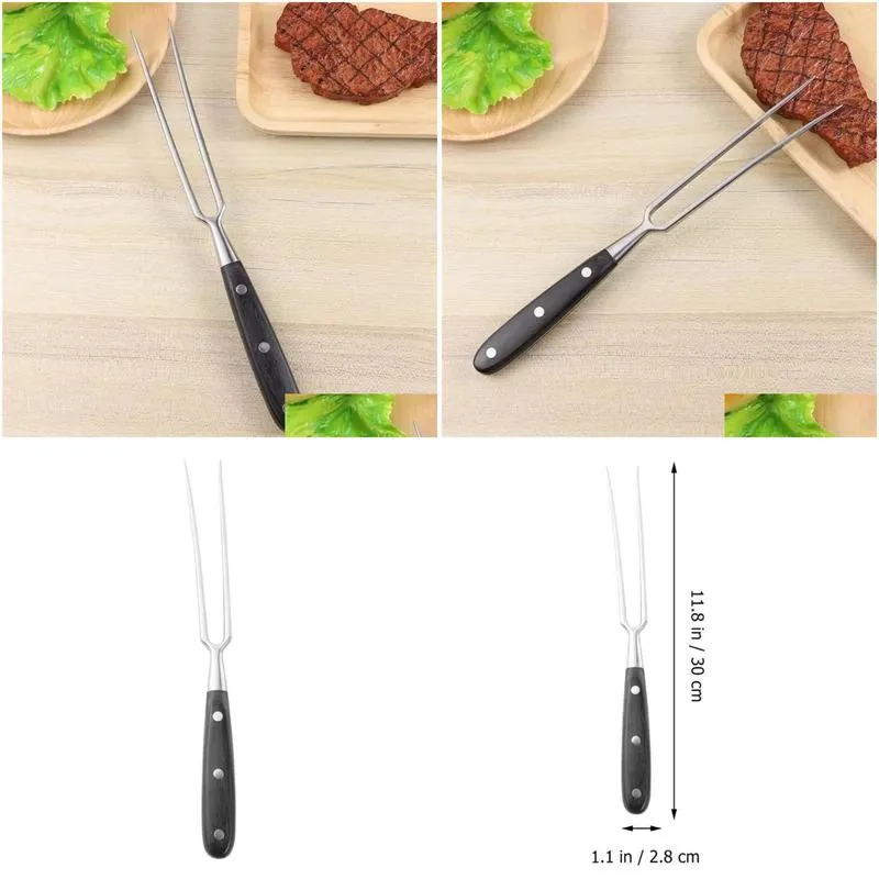 Tools & Accessories Portable Outdoor Barbecue Tool Wooden Handle Fork Food