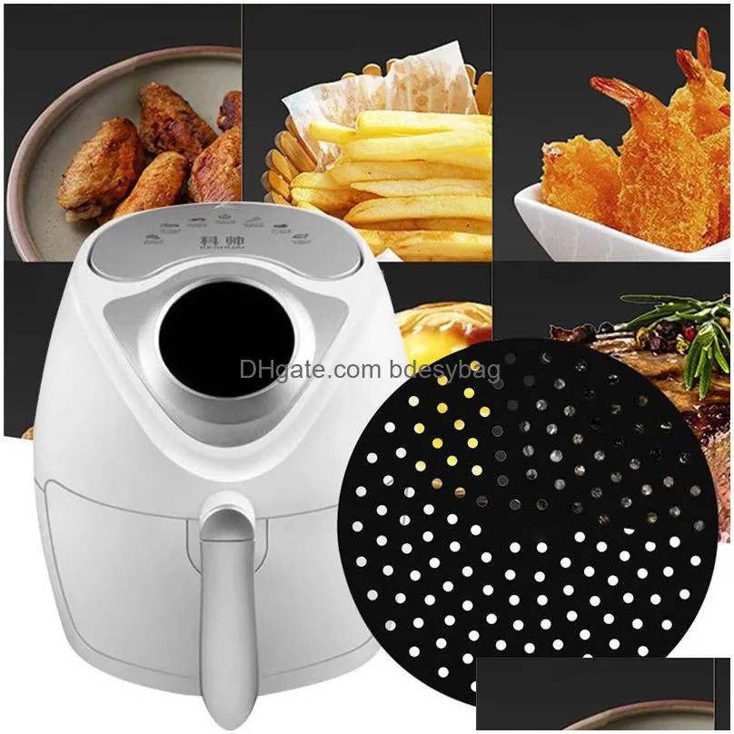 air fryer lined with silicone pad kitchen accessories food steamer liner can be reused to prevent sticking air frying pans tool lx5235