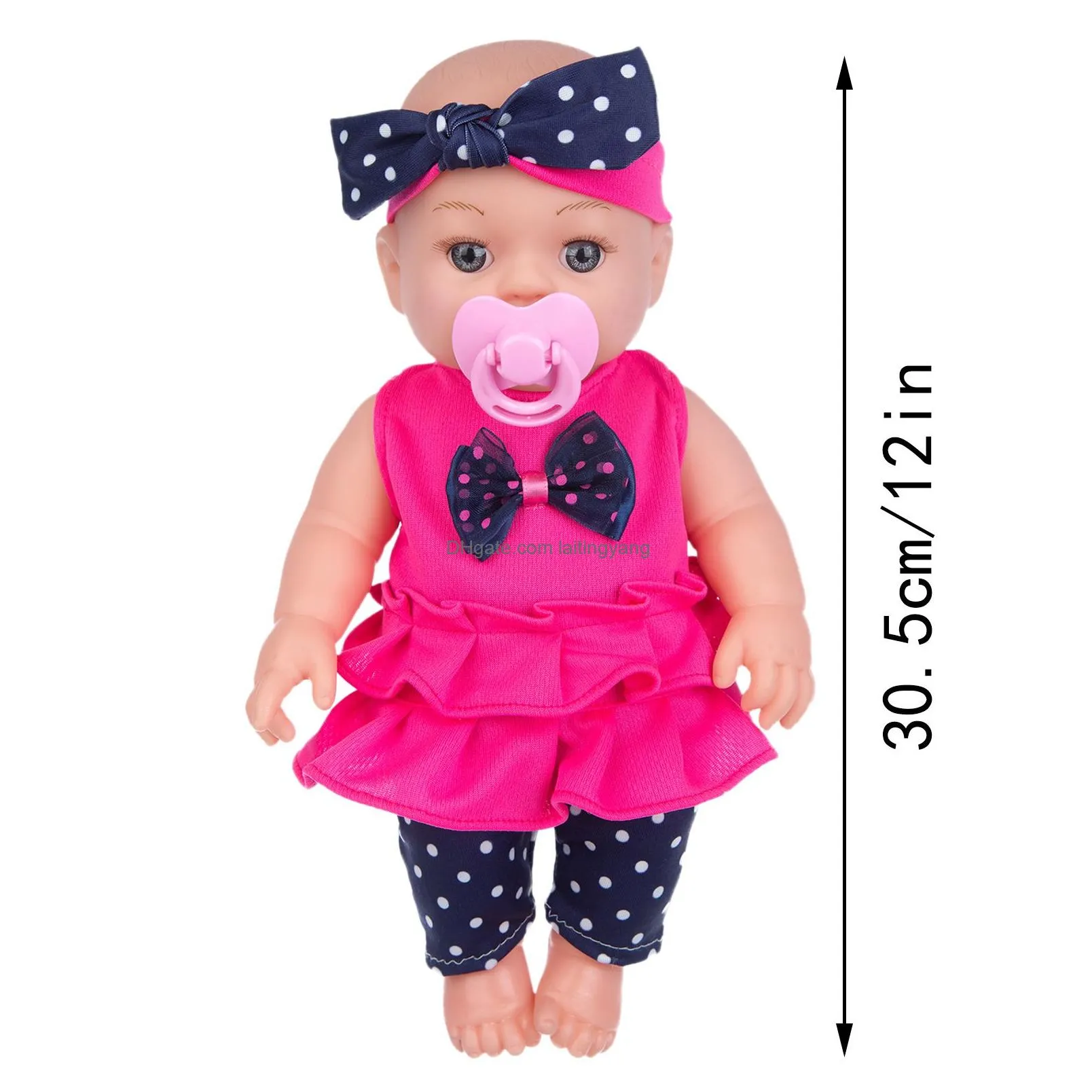 dolls 1 set simulated baby soft silicone body dressing cloth doll realistic born doll parenting toy for kids education toy 230426