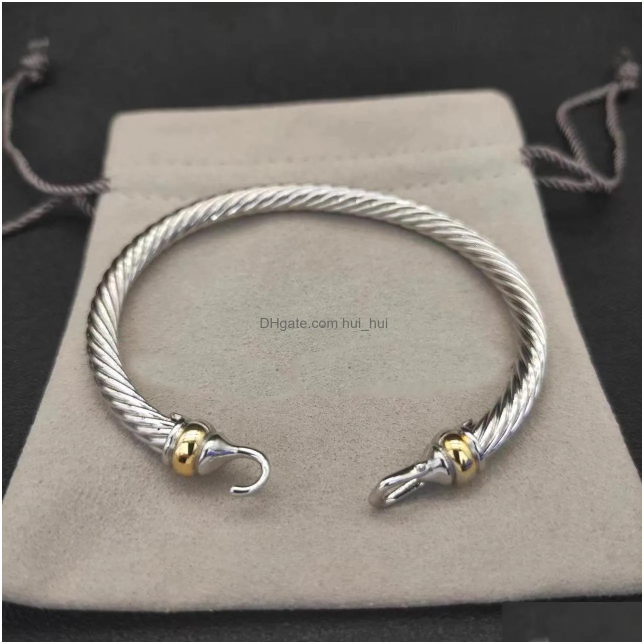 dy bracelet designer cable bracelets fashion jewelry for women men gold silver pearl head cross bangle bracelet open cuff dy jewelry man party christmas