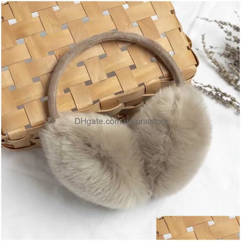 Ear Muffs Ear Muffs Winter Warm Earmuffs Cute Plush Headphones Fashion Warmer Solid Color Girls Headband R231009 Drop Delivery Fashion Dhjnv