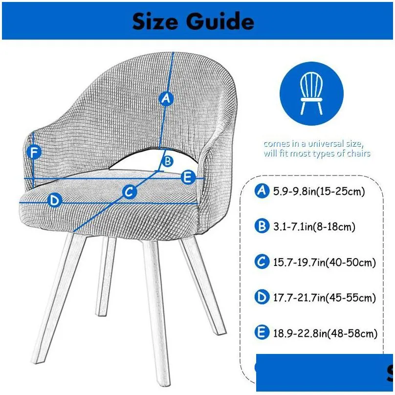 Chair Covers Hollow Back Curved Chair Er Solid Spandex Desk Armchair Ers Dining Coffee Bar Make Up Sofa Slipers Stoelhoezen Eetkamer D Dhxex