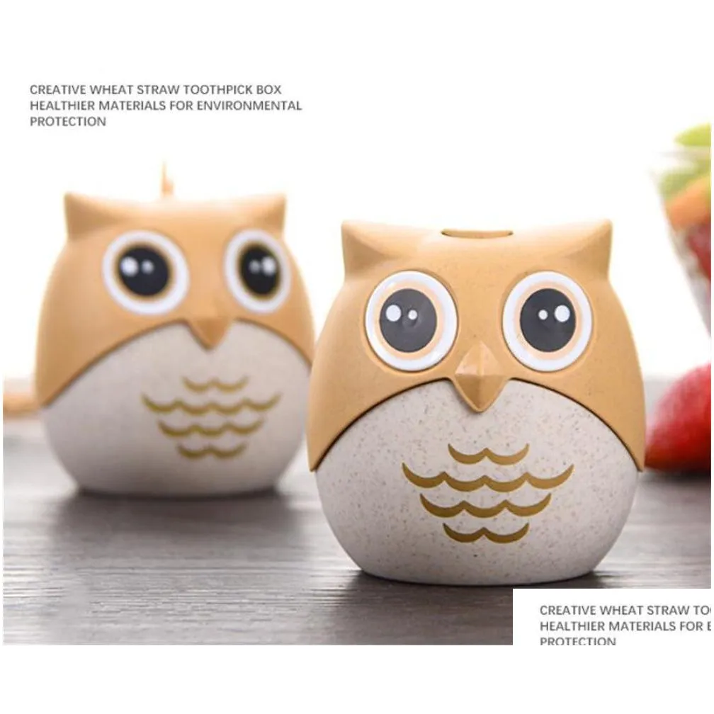 Wholesale Home Decor -Up Toothpick Holder, Automatic Tooth pick Dispenser, Toothpicks Storage container Box (Owl)