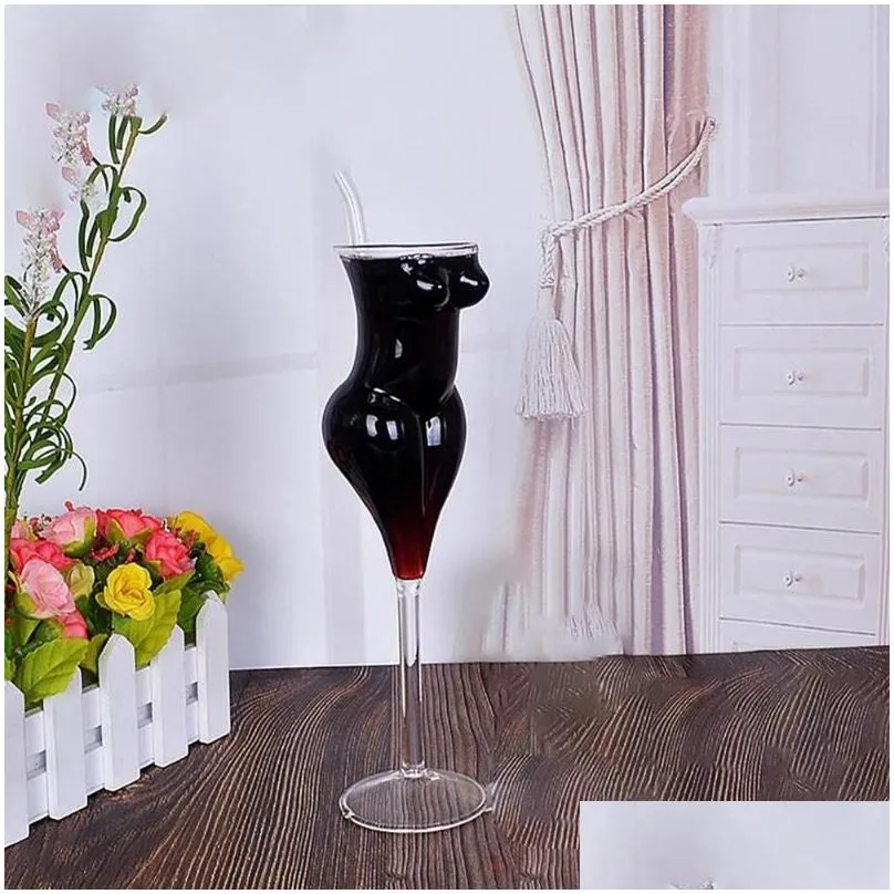 Creative Glass Cup Whiskey Glasses Wine S Lady Men Body Shape Chest Beer For 8