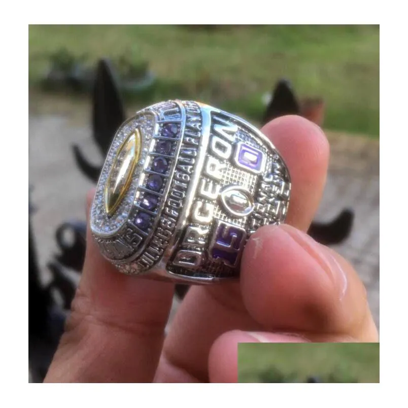 Cluster Rings Lsu Tiger S Orgeron Nationals Sec Team Champions Championship Ring With Wooden Box Souvenir Men Fan Gift Wholesal Drop D Dh0Zq