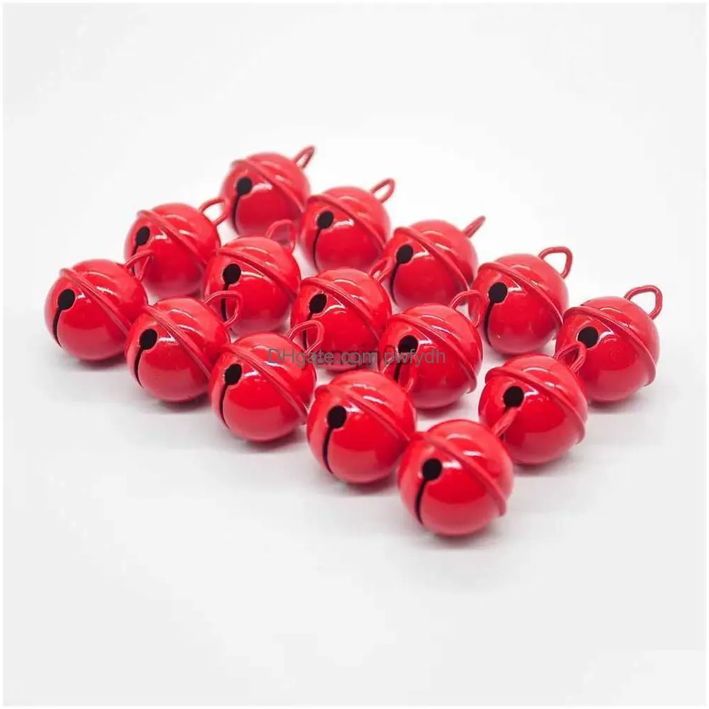christmas decorations 10pcs 22mm quality metal bell red diy keychain pet dog christmas tree decoration crafts accessories jewelry beads ornaments