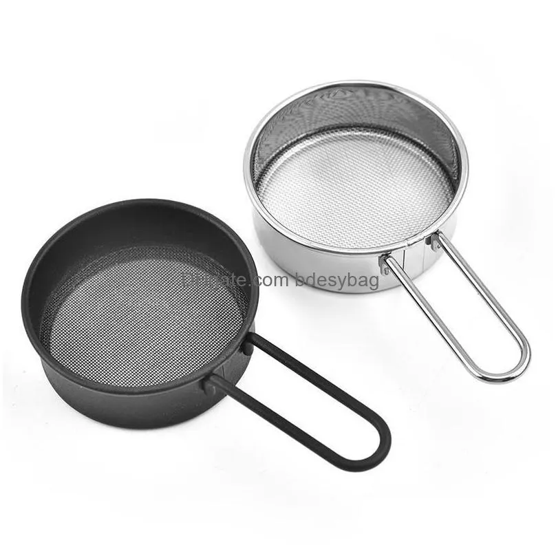 stainless steel flour sieve handheld mesh screen filter various uses baking sifter with handle flour strainer lx5280