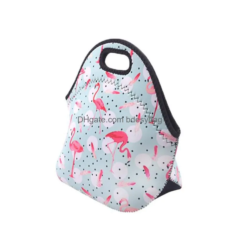 neoprene lunch bag for women lunch bags picnic handbag with tableware pocket children snacks for women kids lx3615